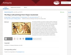 Artykuł naszego zespołu na temat fresków z Chajul w Gwatemali w Antiquity